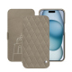 Capa em pele Apple iPhone 15 - Darboun sabla - Couture ( Pantone #BCB1A1 )