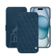 Apple iPhone 15 leather case - Blu mediterran - Couture ( Pantone #0E3043 )