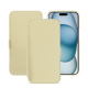 Apple iPhone 15 leather case - Beige PU ( Pantone #ceb888 ) 