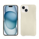 Apple iPhone 15 leather cover - Blanc ( Nappa / White ) 