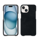 Funda de piel Apple iPhone 15 - Dark vintage ( Pantone #050505 ) 