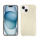 Coque cuir Apple iPhone 15 - Crocodile milk ( Pantone #d6d2c4 ) 
