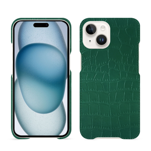Funda premium para iPhone 15 | Elegancia y durabilidadCrocodile pino ( Pantone #173F35 ) 