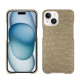 Funda de piel Apple iPhone 15 - Autruche desert ( Pantone #A39382 ) 