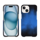 Apple iPhone 15 leather cover - Bleu Patine