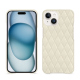 Lederschutzhülle Apple iPhone 15 - Blanc - Couture ( Nappa - White ) 