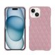 Apple iPhone 15 leather cover - Rose - Couture ( Nappa - Pantone #efbae1 ) 