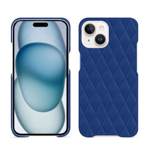 Funda premium para iPhone 15 | Elegancia y durabilidadBleu océan - Couture ( Nappa - Pantone #15458a) 