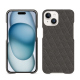 Capa em pele Apple iPhone 15 - Anthracite - Couture ( Pantone #41403c ) 