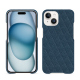 Capa em pele Apple iPhone 15 - Indigo - Couture ( Pantone #1f4565 ) 