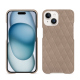 Lederschutzhülle Apple iPhone 15 - Taupe vintage - Couture ( Pantone #591d16 ) 