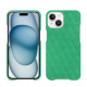 Custodia in pelle Apple iPhone 15 - Menthe vintage - Couture ( Pantone #37b375 ) 