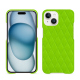 Custodia in pelle Apple iPhone 15 - Vert fluo - Couture ( Pantone #00ab5f ) 