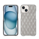Funda de piel Apple iPhone 15 - Platinium - Couture ( Pantone 877C ) 