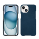 Apple iPhone 15 leather cover - Blu mediterran ( Pantone #0E3043 )