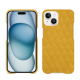 レザーケース Apple iPhone 15 - Jaune soulèu - Couture ( Pantone #F3B934 )
