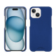 Apple iPhone 15 leather cover - Bleu Océan PU ( Pantone #003da5 )