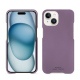 Coque cuir Apple iPhone 15 - Lilas PU ( Pantone #b9a3e3 )