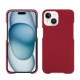レザーケース Apple iPhone 15 - Rouge passion ( Pantone #a6192e ) 