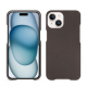 Apple iPhone 15 leather cover - Gris Veggie ( Pantone #5e514d ) 