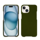Coque cuir Apple iPhone 15 - Vert Veggie ( Pantone #68724d ) 