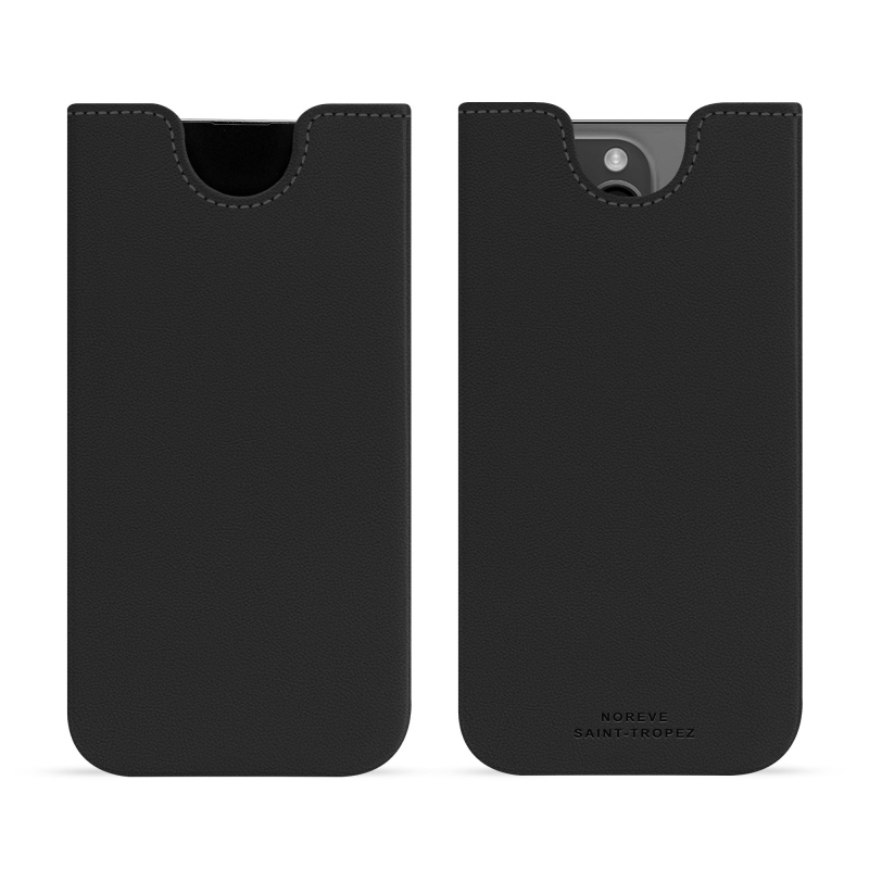 Apple iPhone 15 Pro Max leather pouch - Noir PU ( Black ) 