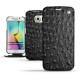 Samsung Galaxy S6 Edge leather case - Autruche nero