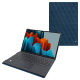 Housse cuir Samsung Galaxy Tab S9 Ultra + Book Cover Keyboard - Blu mediterran - Couture ( Pantone #0E3043 )