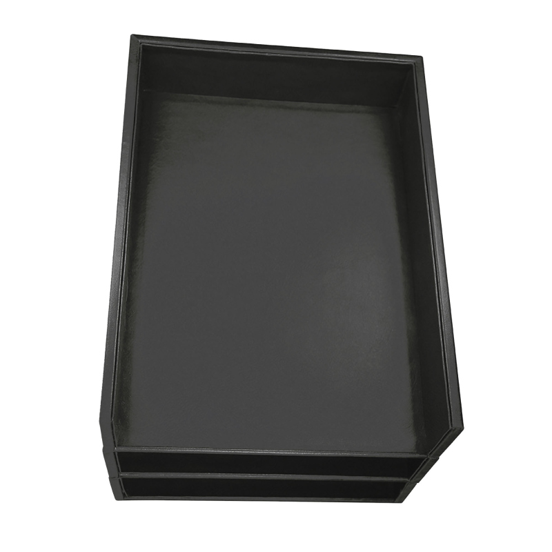 Leather A4 paper tray - Triple tiered