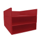 Leather A4 paper tray - Triple tiered - Rouge ( Nappa - Pantone #d50032 ) 