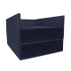 Leather A4 paper tray - Triple tiered - Cobalt ( Pantone #2b253f ) 