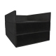 Leather A4 paper tray - Triple tiered - Onyx ( Noir / Black ) 