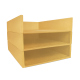 Leather A4 paper tray - Triple tiered - Or Maïa ( Pantone 871C ) 