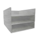 Leather A4 paper tray - Triple tiered - Platinium ( Pantone 877C ) 