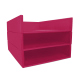 Leather A4 paper tray - Triple tiered - Rose fluo ( Pantone #ff16b4 ) 