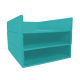Leather A4 paper tray - Triple tiered - Bleu fluo