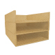 Leather A4 paper tray - Triple tiered - Serpent sabbia ( Pantone #D2BA92 )