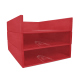 Leather A4 paper tray - Triple tiered - Rouge troupelenc ( Pantone #AB191A )