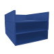 Leather A4 paper tray - Triple tiered - Bleu Océan PU ( Pantone #003da5 )
