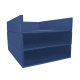 Leather A4 paper tray - Triple tiered - Bleu frisson ( Pantone #29588c ) 