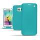 Samsung Galaxy S6 Edge leather case - Bleu fluo