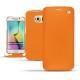 Samsung Galaxy S6 Edge leather case - Orange fluo