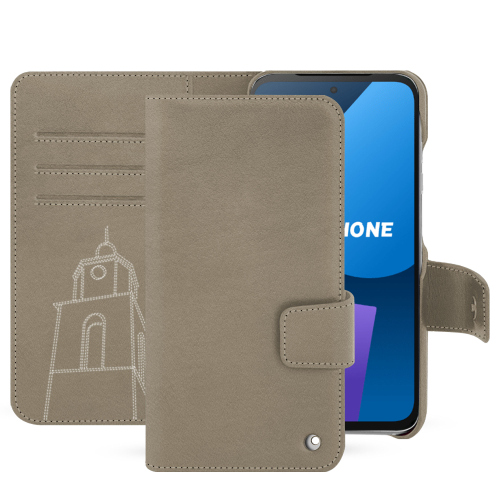 Fairphone 5 premium wallet case | Stylish and functional protectionDarboun sabla ( Pantone #BCB1A1 )
