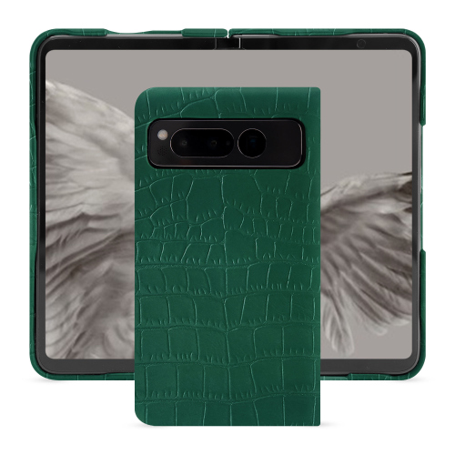 Chic and premium cover for Google Pixel FoldCrocodile pino ( Pantone #173F35 ) 