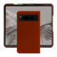 Google Pixel Fold leather cover - Orange Veggie ( Pantone #cb6015 ) 