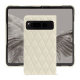 Google Pixel Fold leather cover - Blanc - Couture ( Nappa - White ) 