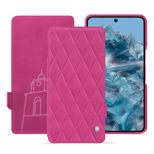 Housse rabat horizontal de haute qualité pour Google Pixel 8 Pro | NoreveRose BB - Couture ( Pantone #DB599F )