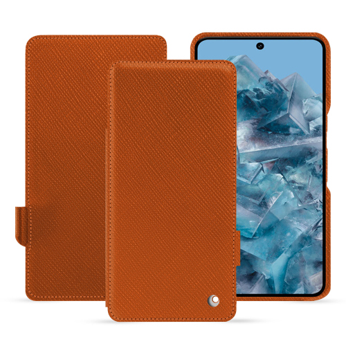 Housse rabat horizontal de haute qualité pour Google Pixel 8 Pro | NoreveOrange vibrant ( Pantone #e36b39 ) 