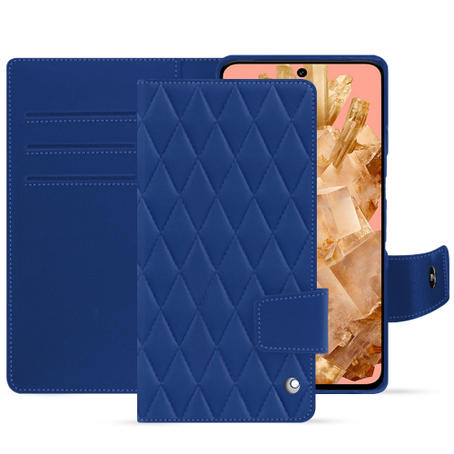 Custodia a portafoglio Deluxe per Google Pixel 8 | Eleganza, durata e qualitàBleu océan - Couture ( Nappa - Pantone #15458a) 