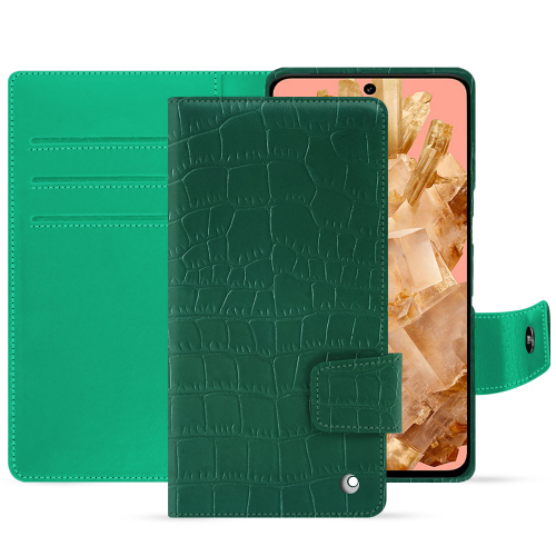 豪华钱包保护套 Google Pixel 8 | 优雅、耐用、优质Crocodile pino ( Pantone #173F35 ) 